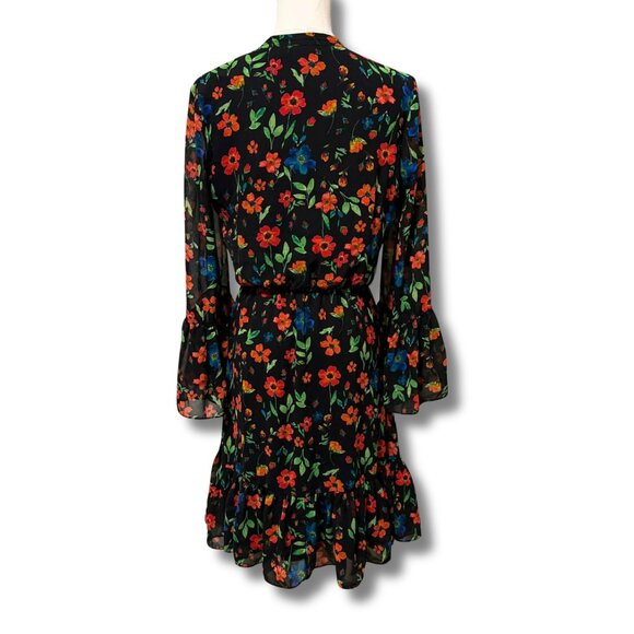 Calvin Klein Floral Ruffle Hem Dress Size 4 | Romantic Boho Holiday Party Outfit - Picture 3 of 7
